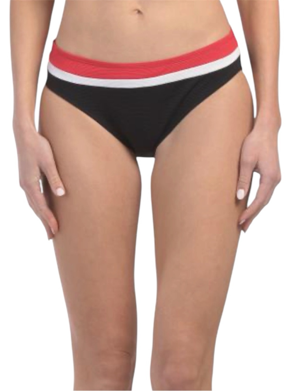 NWT Tommy Bahama Island Cays Colorblock Hipster Bikini Bottom Black L